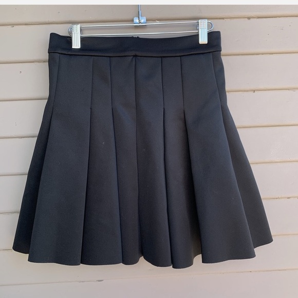 ALEXANDER WANG Black Neoprene Box Pleated Short Length Mini Skirt Small - Picture 9 of 15